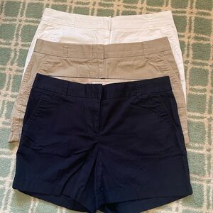 J. Crew Factory Women's Shorts - Navy, khaki, White size 6 bundle of three